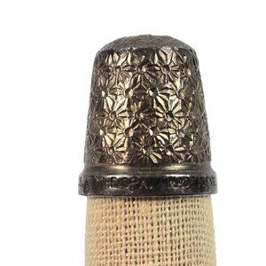 Vintage Sterling Silver Thimble G & S Made in England The Spa Floral